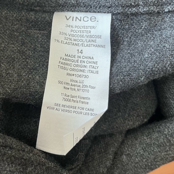 VINCE FLANNEL WIDE LEG RAVER PANT - Picture 12 of 13